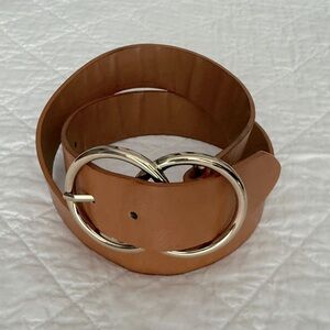 Tan Belt with Golden Buckle